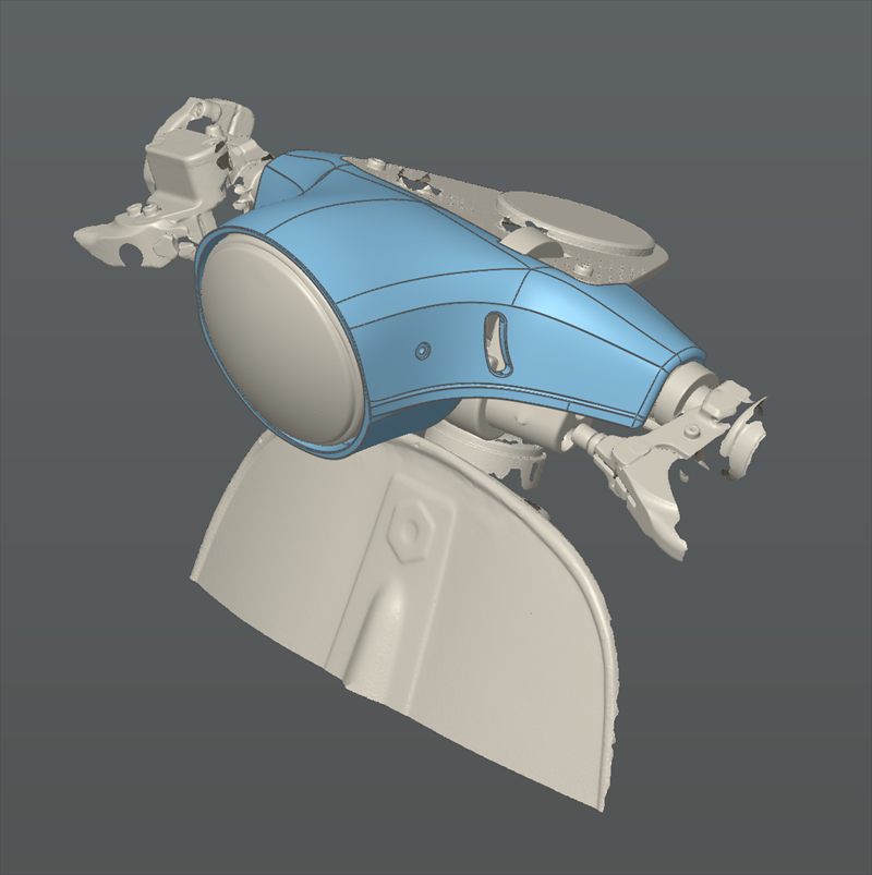 Reverse-engineered CAD model of the Vespa headset cover