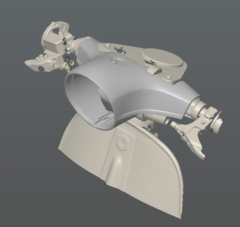 3D scan of the original Vespa headset cover on the scooter